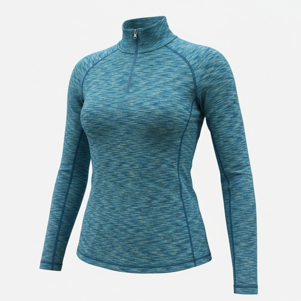 Columbia Large Blue Space Dye 1/4 Zip Pullover Gorpcore Hiking Activewear Fleece